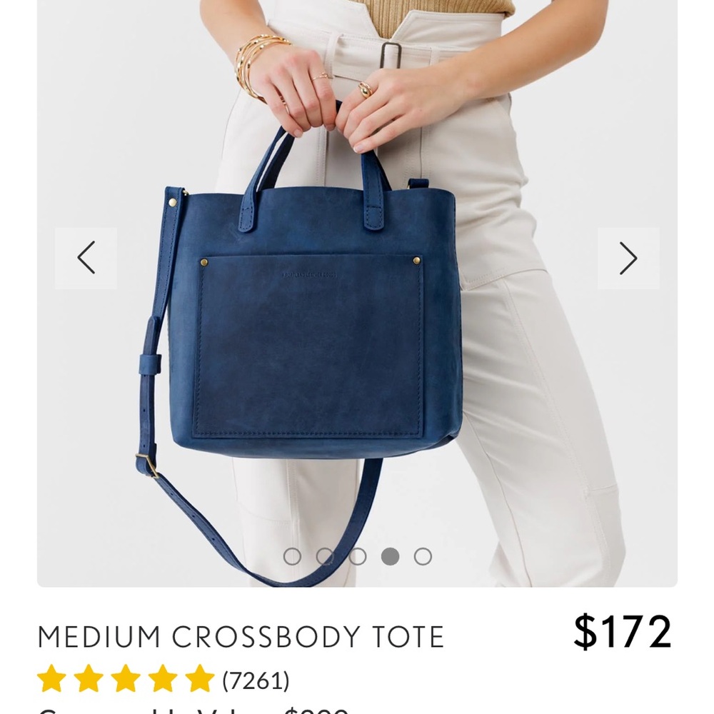 Portland Leather Goods Medium Crossbody Tote Lavender - Picture 9 of 14